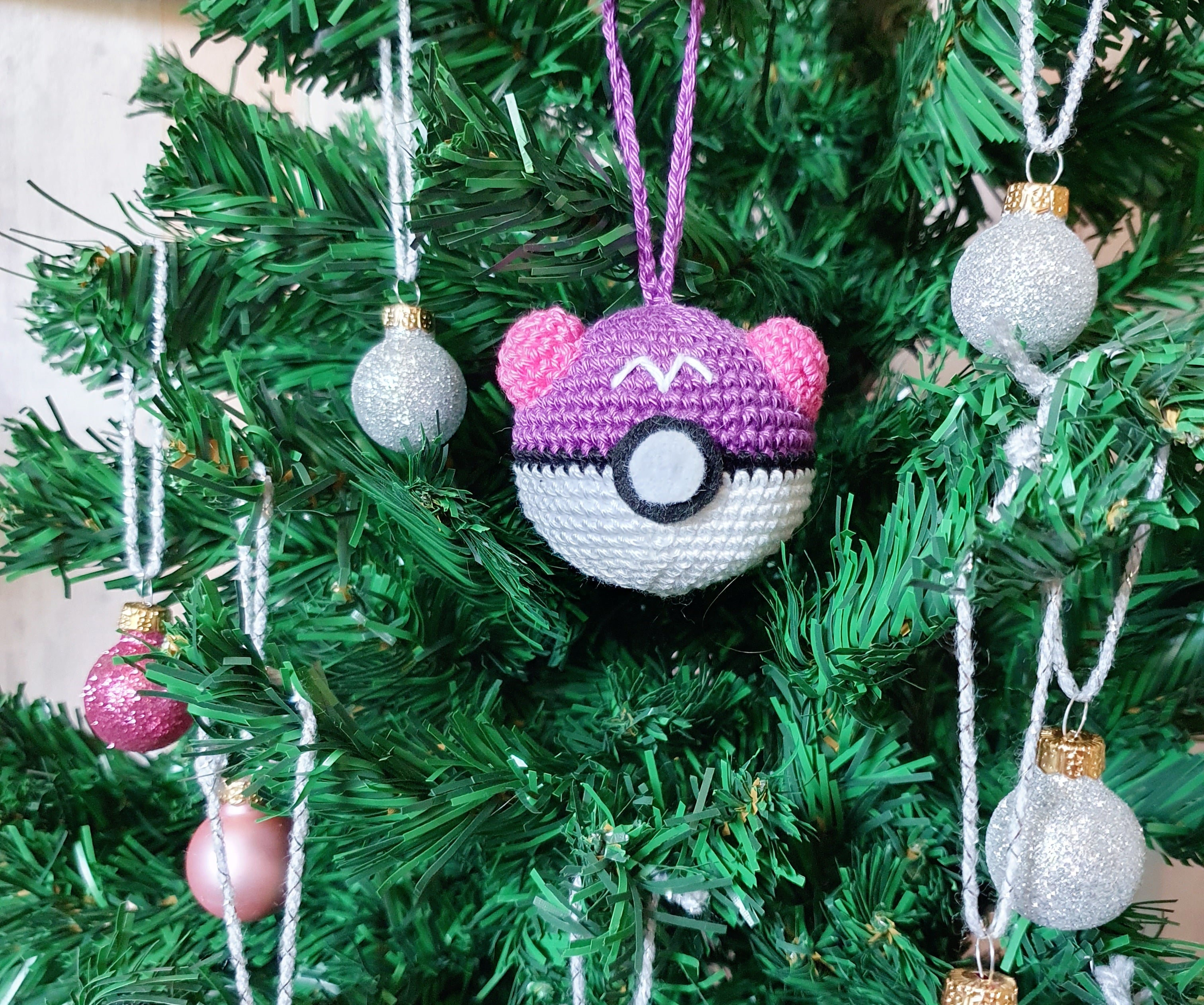 Christmas Tree Ornament Pokeball Masterball