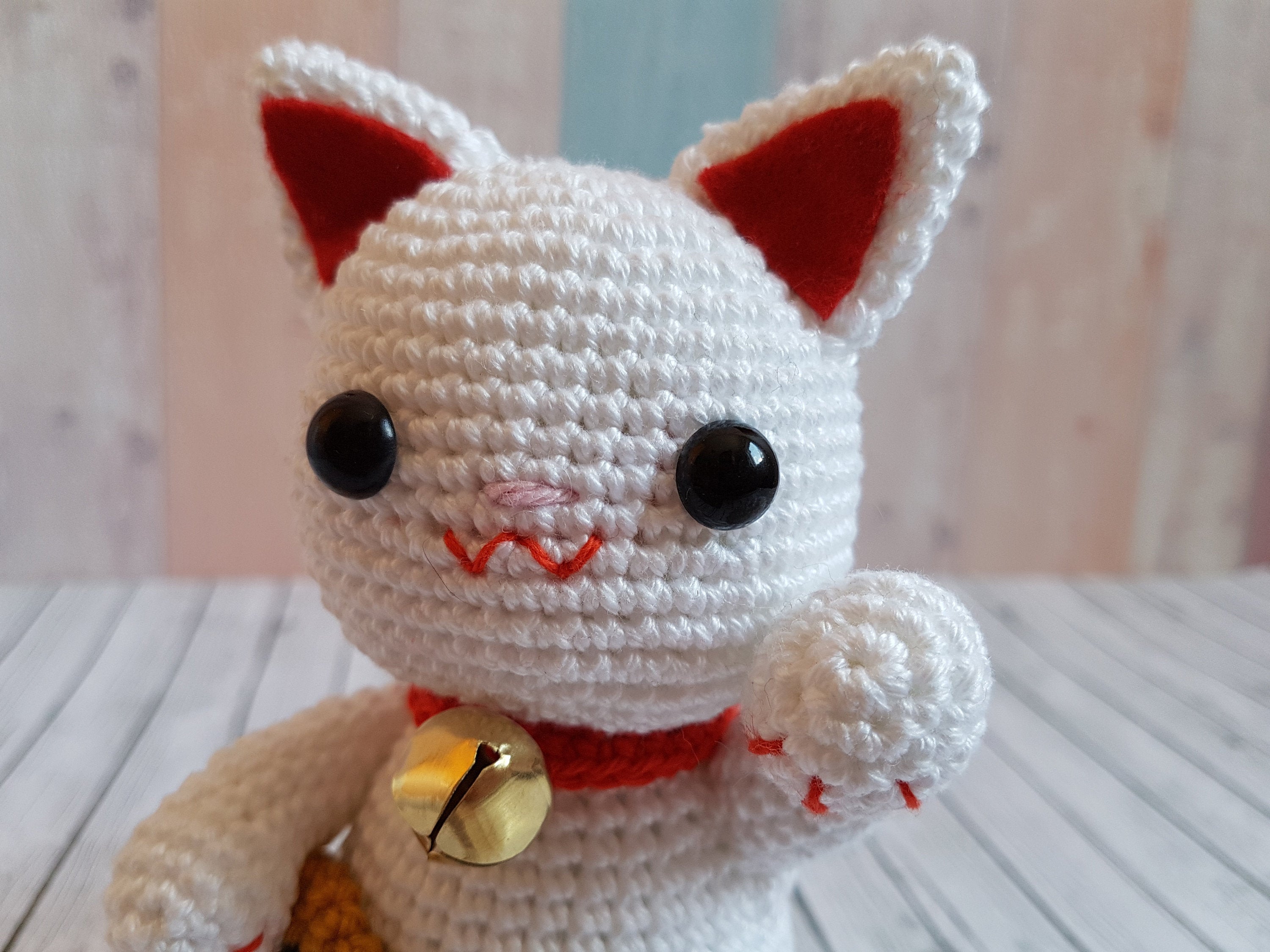 Amigurumi Lucky Cat Maneki Neko - UnicateArt