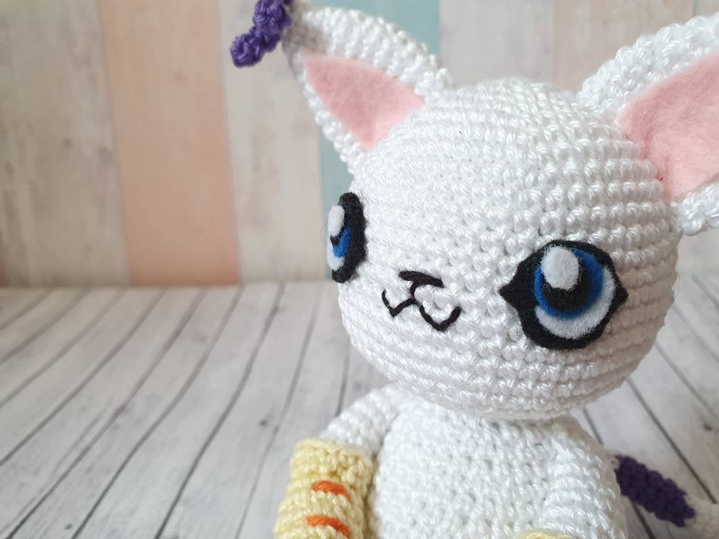 Amigurumi Gatomon Digimon Adventures - UnicateArt