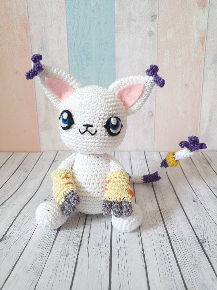 Amigurumi Gatomon Digimon Adventures - UnicateArt