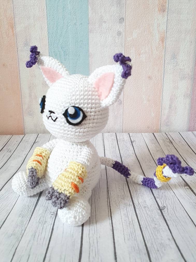 Amigurumi Gatomon Digimon Adventures - UnicateArt