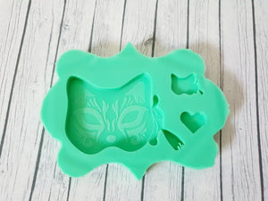 Silicone Mold Fox Mask Kitsune incl. Shaker Bits - UnicateArt